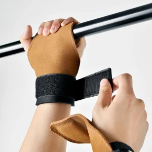 Double Layers Bench Press Weight Lifting Wrist Hooks Straps Deadlift Gloves Grip Pads For Fitness Gym Training Dumbbell Pull-Up