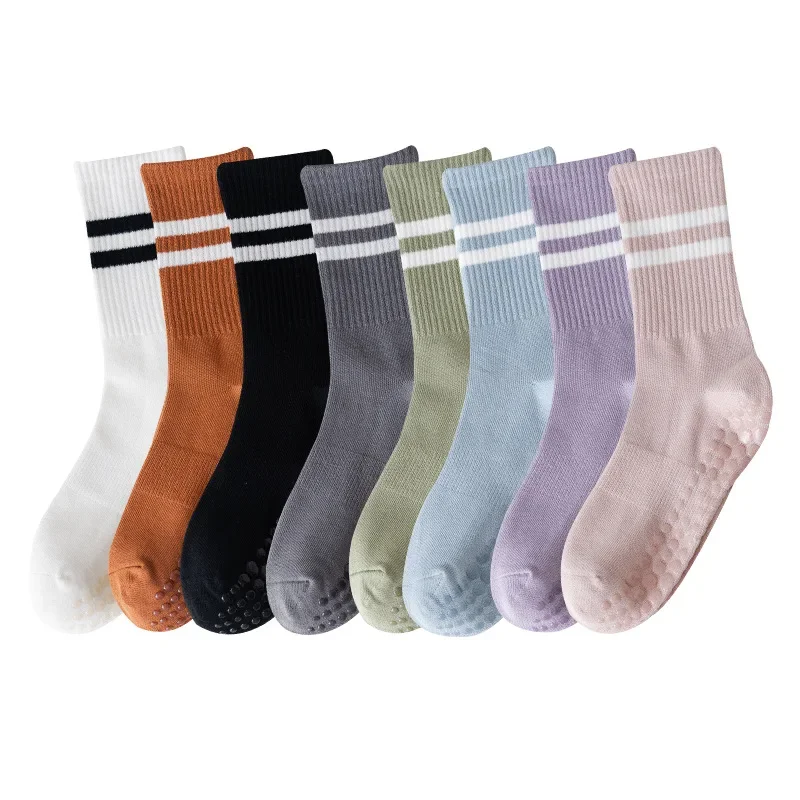 2025 New Professional Women's Non-Slip Yoga Socks – Cotton Mid-Tube with Silicone Grip for Gym, Dance & Pilates