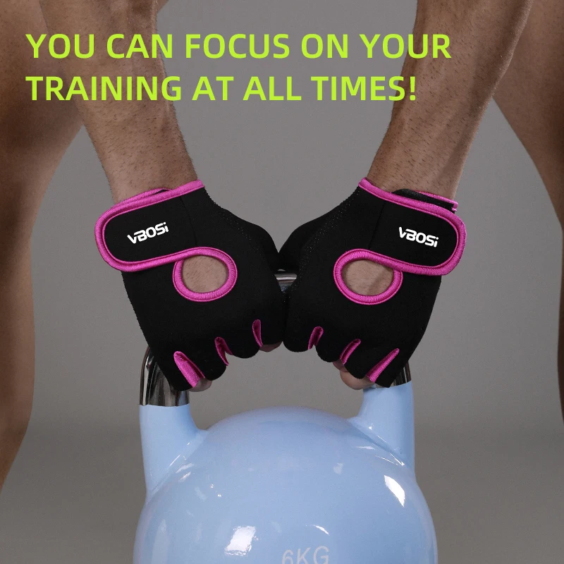 VBOSI 1 Pair Women Men Half Finger Adjustable Breathable Sports Gloves for Weightlifting Dumbbell Cycling Fitness Training - Image 5