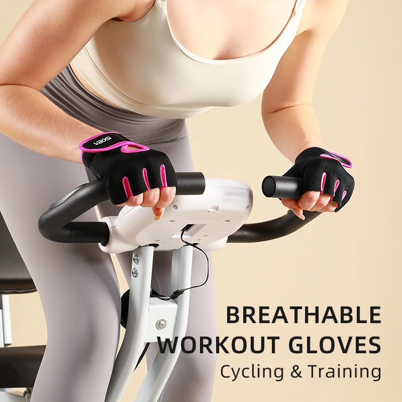 VBOSI 1 Pair Women Men Half Finger Adjustable Breathable Sports Gloves for Weightlifting Dumbbell Cycling Fitness Training - Image 3